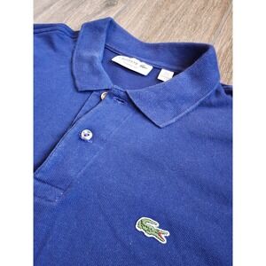 Lacoste Classic Fit Blue Cotton Pique Polo Shirt Mens XL FR 6 FA8713